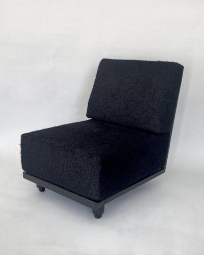 Guillerme et Chambron FRENCH GUILLERME ET CHAMBRON LOUNGE CHAIRS VOTRE MAISON MODEL ELMYRE EBONIZED