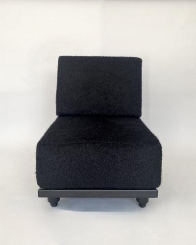 Guillerme et Chambron FRENCH GUILLERME ET CHAMBRON LOUNGE CHAIRS VOTRE MAISON MODEL ELMYRE EBONIZED