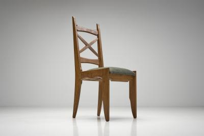 Guillerme et Chambron Five Upholstered Dining Chairs by Guillerme et Chambron France ca 1960s