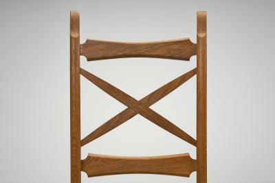 Guillerme et Chambron Five Upholstered Dining Chairs by Guillerme et Chambron France ca 1960s