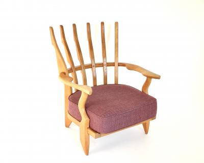 Guillerme et Chambron French Guillerme et Chambron Warm Oak petite Repos Lounge Chair Votre Maison