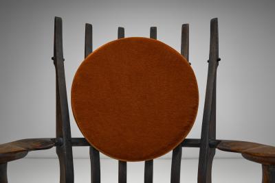 Guillerme et Chambron Grand Repos Armchair in Black Stained Oak France 20th Century