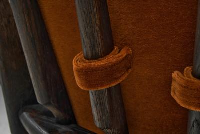 Guillerme et Chambron Grand Repos Armchair in Black Stained Oak France 20th Century