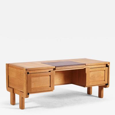 Guillerme et Chambron Guillerme Chambron Rare Oak Desk Model Matignon for Votre Maison 1960