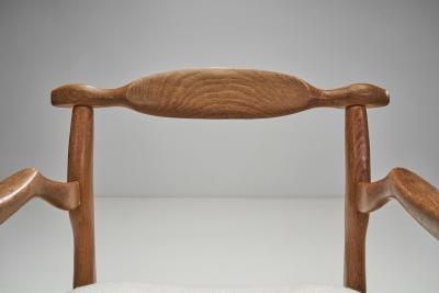 Guillerme et Chambron Guillerme et Chambron Bridge Fumay Pair of Dining Chairs France 1960s