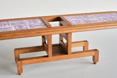 Guillerme et Chambron Guillerme et Chambron Coffee Table Oak and Ceramic Votre Maison France 1960s