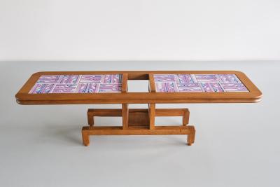 Guillerme et Chambron Guillerme et Chambron Coffee Table Oak and Ceramic Votre Maison France 1960s