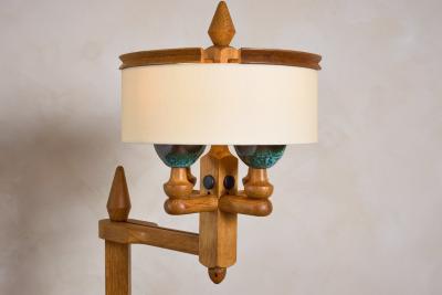 Guillerme et Chambron Guillerme et Chambron Floor Lamp with Ceramic Tile Shelves