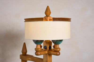 Guillerme et Chambron Guillerme et Chambron Floor Lamp with Ceramic Tile Shelves