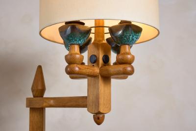 Guillerme et Chambron Guillerme et Chambron Floor Lamp with Ceramic Tile Shelves