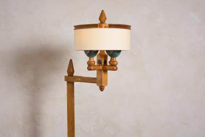 Guillerme et Chambron Guillerme et Chambron Floor Lamp with Ceramic Tile Shelves