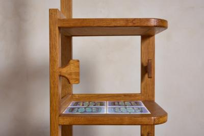 Guillerme et Chambron Guillerme et Chambron Floor Lamp with Ceramic Tile Shelves