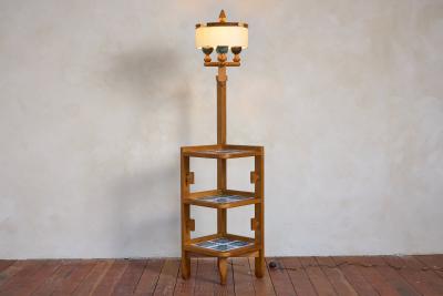Guillerme et Chambron Guillerme et Chambron Floor Lamp with Ceramic Tile Shelves