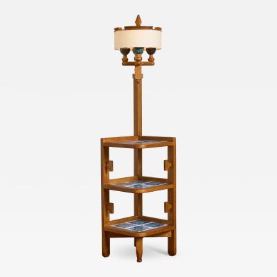 Guillerme et Chambron Guillerme et Chambron Floor Lamp with Ceramic Tile Shelves