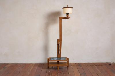Guillerme et Chambron Guillerme et Chambron Floor Lamp with Low Shelf