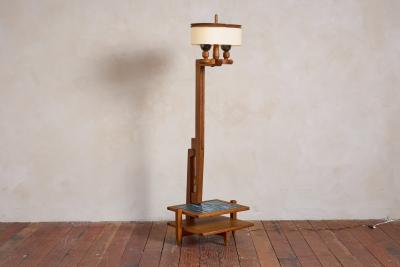 Guillerme et Chambron Guillerme et Chambron Floor Lamp with Low Shelf