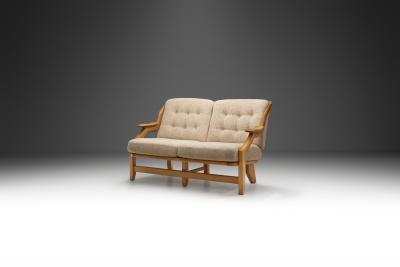 Guillerme et Chambron Guillerme et Chambron Gr goire Oak Settee for Votre Maison France 1960s