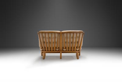 Guillerme et Chambron Guillerme et Chambron Gr goire Oak Settee for Votre Maison France 1960s