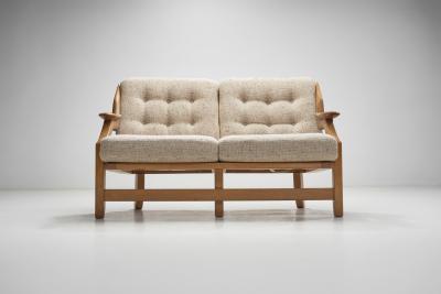 Guillerme et Chambron Guillerme et Chambron Gr goire Oak Settee for Votre Maison France 1960s