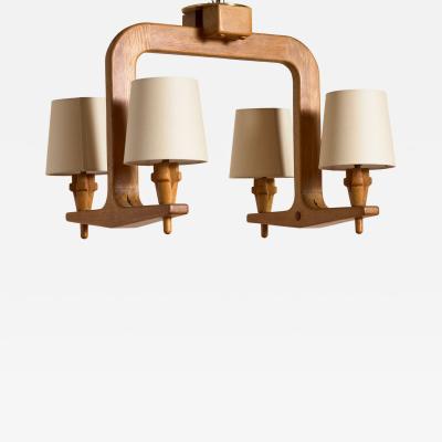 Guillerme et Chambron Guillerme et Chambron Oak Chandelier Pendant