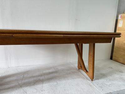 Guillerme et Chambron Guillerme et Chambron Oak Dining Table w Extension Model a LItalienne 