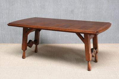 Guillerme et Chambron Guillerme et Chambron Oak Parquetry Dining Table Votre Maison France 1960s