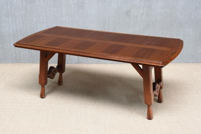 Guillerme et Chambron Guillerme et Chambron Oak Parquetry Dining Table Votre Maison France 1960s