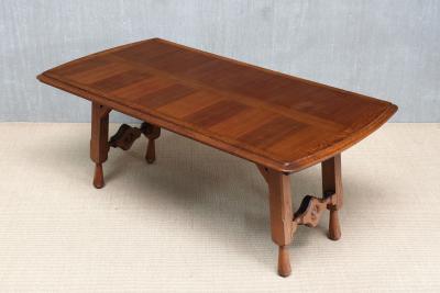 Guillerme et Chambron Guillerme et Chambron Oak Parquetry Dining Table Votre Maison France 1960s