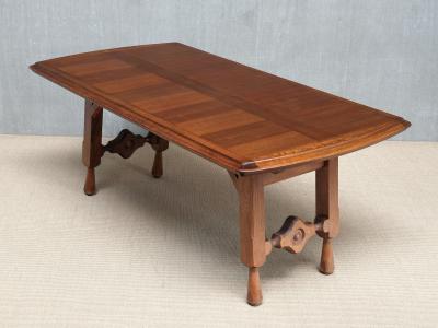 Guillerme et Chambron Guillerme et Chambron Oak Parquetry Dining Table Votre Maison France 1960s