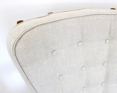 Guillerme et Chambron Guillerme et Chambron Pair French Oak Petite Repos Lounge Chairs Votre Maison