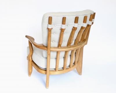 Guillerme et Chambron Guillerme et Chambron Pair French Oak Petite Repos Lounge Chairs Votre Maison