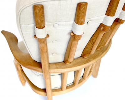 Guillerme et Chambron Guillerme et Chambron Pair French Oak Petite Repos Lounge Chairs Votre Maison