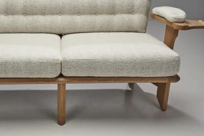 Guillerme et Chambron Guillerme et Chambron Sculpted Oak Two Seater Sofa France 1960s