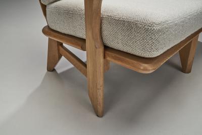 Guillerme et Chambron Guillerme et Chambron Sculpted Oak Two Seater Sofa France 1960s