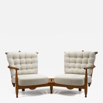 Guillerme et Chambron Guillerme et Chambron Settee with Connected Table for Votre Maison France 1950s