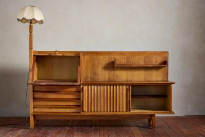 Guillerme et Chambron Guillerme et Chambron Sideboard with Lamp