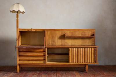 Guillerme et Chambron Guillerme et Chambron Sideboard with Lamp