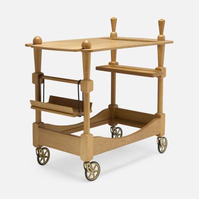 Guillerme et Chambron Laminated Oak Bar Cart by Guillerme et Chambron