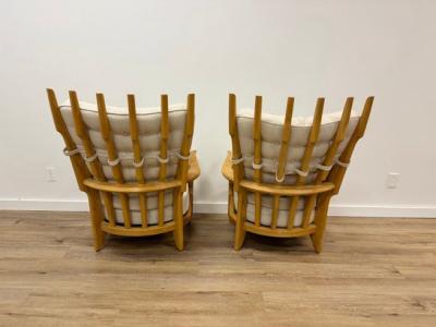 Guillerme et Chambron MID CENTURY GRAND REPOS CHAIRS BY GUILLERME ET CHAMBRON
