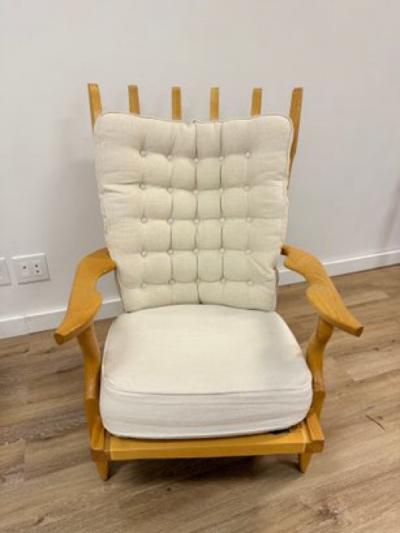 Guillerme et Chambron MID CENTURY GRAND REPOS CHAIRS BY GUILLERME ET CHAMBRON