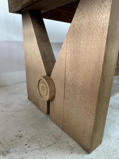 Guillerme et Chambron Massive Guillerme et Chambron Bleached Oak Dining Table for Votre Maison