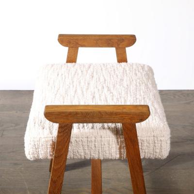 Guillerme et Chambron Mid Century Modernist Oak Stool by Guillerme et Chambron Edition Votre Maison