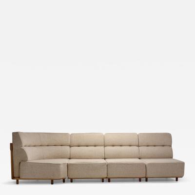 Guillerme et Chambron Modern Light Oak Modular Sofa by Guillerme et Chambron France 20th Century