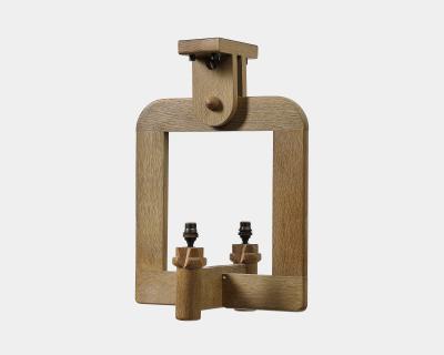Guillerme et Chambron Oak Chandelier by Guillerme and Chambron France c 1960