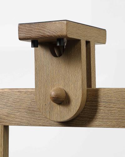 Guillerme et Chambron Oak Chandelier by Guillerme and Chambron France c 1960
