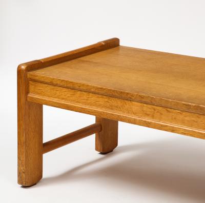 Guillerme et Chambron Oak Coffee Table by Guillerme et Chambron France c 1950