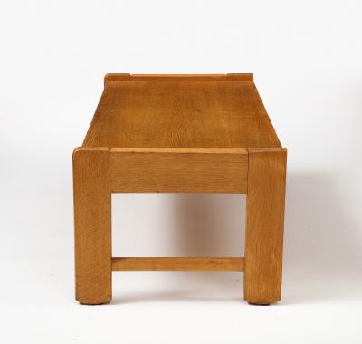Guillerme et Chambron Oak Coffee Table by Guillerme et Chambron France c 1950