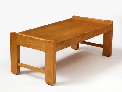 Guillerme et Chambron Oak Coffee Table by Guillerme et Chambron France c 1950