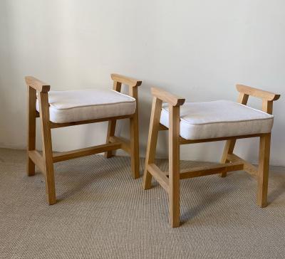 Guillerme et Chambron PAIR OF GUILLERME ET CHAMBRON GREGOIRE TABOURETS