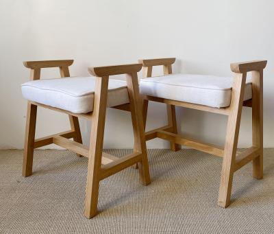 Guillerme et Chambron PAIR OF GUILLERME ET CHAMBRON GREGOIRE TABOURETS